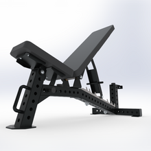 Load image into Gallery viewer, Black adjustable weight bench on a white background