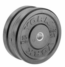 Load image into Gallery viewer, YORK Barbell Black Bumper Plates-Pairs
