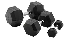 Load image into Gallery viewer, York 22.5kg Rubber Hex Dumbbell-Pair