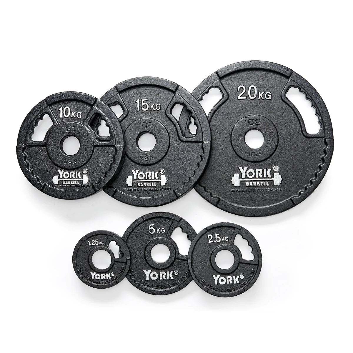 YORK Olympic G2 Dual Grip Thin Line Cast Iron Weight Plate The Gym Company