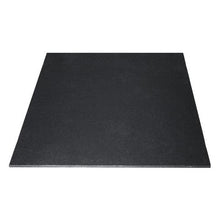 Load image into Gallery viewer, A single black rubber gym flooring tile with a smooth finish.
