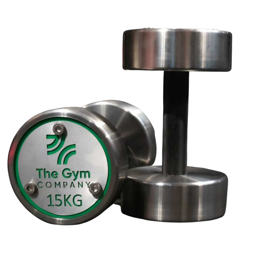Custom Stainless Steel Pro Dumbbells UK MADE The Gym Company