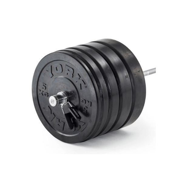 YORK 100kg Solid Rubber Bumper Set Black Economy The Gym Company