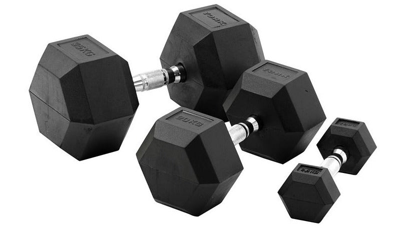 York 70kg Rubber Hex Dumbbell Set – The Gym Company