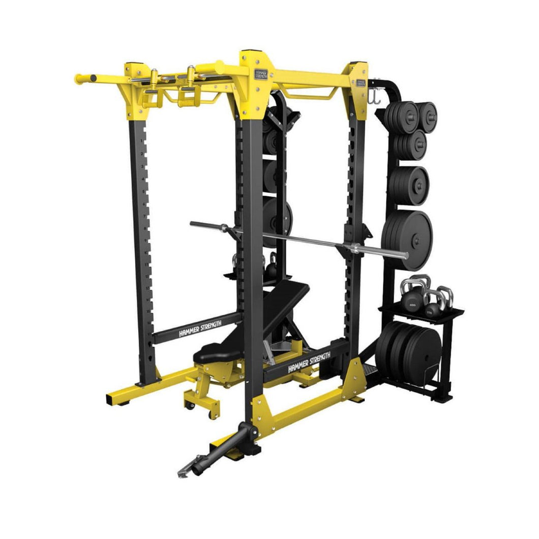 Hammer Strength HD Elite Power Rack with add-ons